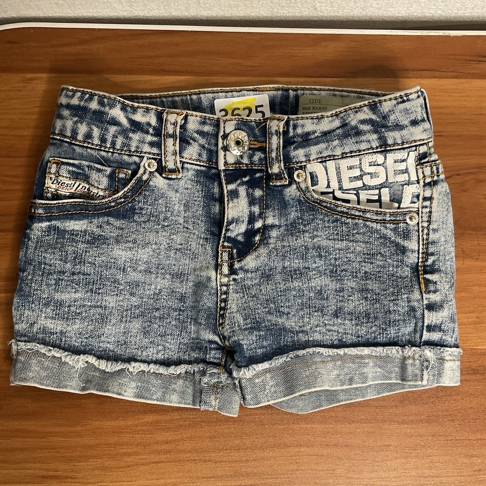 Vintage Diesel Kid Youth Girls 5 Gripped SuperSlim Blue Distressed Stretch Denim